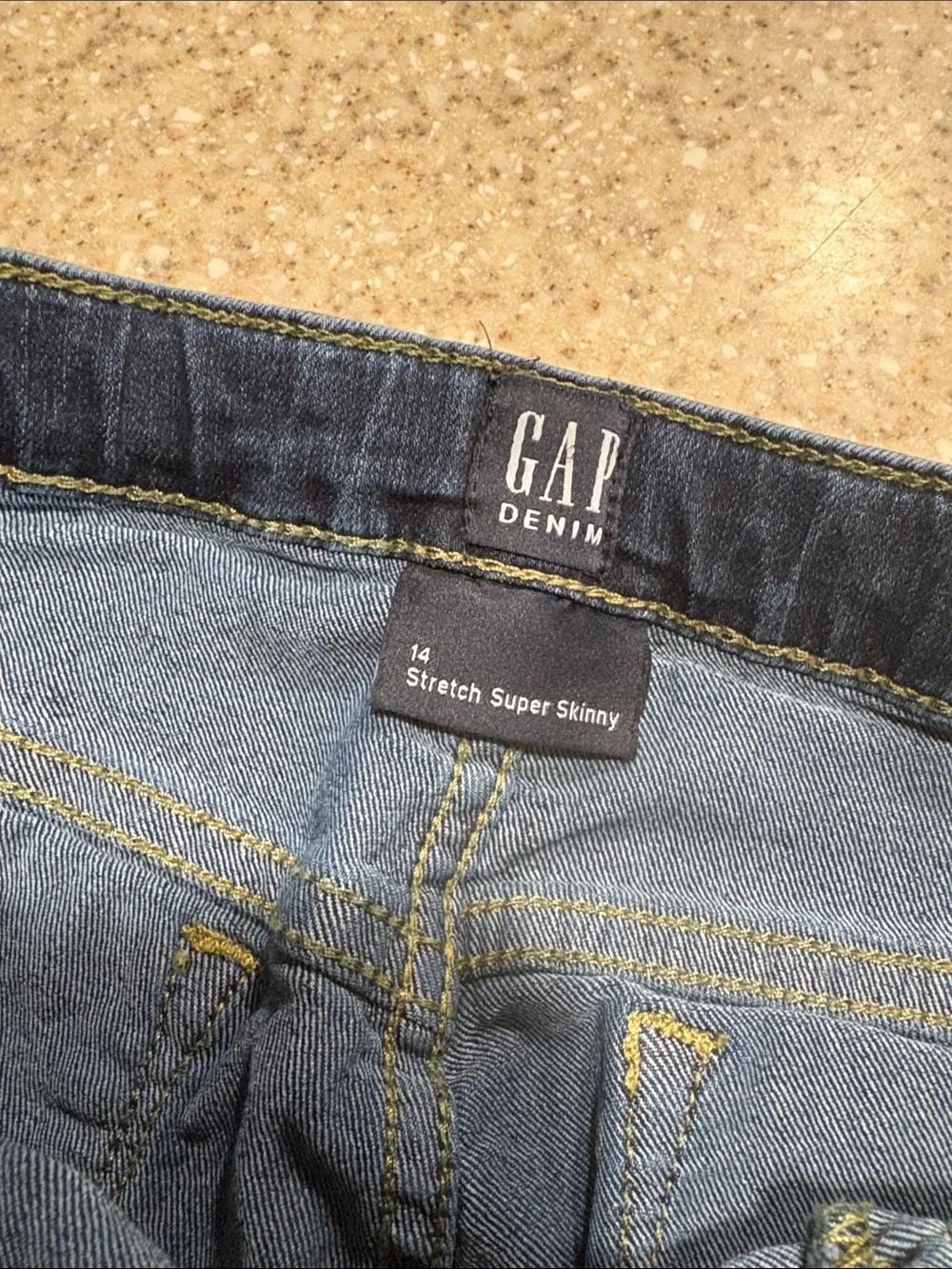 Gap girls 14 super stretch skinny jeans dark wash with adjustable waist